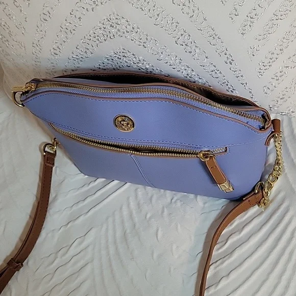 Anne Klein Sawyer Bag Sky Blue Classic Curves  24" Drop Strap crossbody - Picture 8 of 15